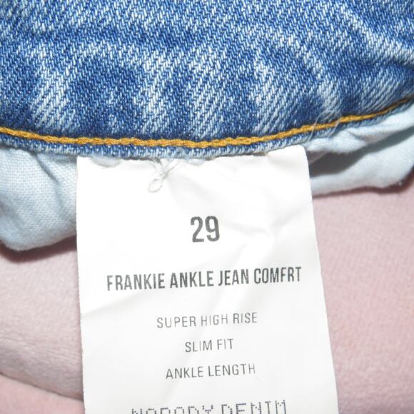 Nobody Denim Light Wash Distressed High Rise Frankie Ankle Jeans - Picture 10 of 11
